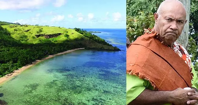 Aerial view of part of theTikina-i-Ra coastline in the province of Bua (Left) and Ratu Timoci Taniela (Left). 