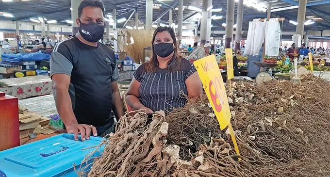 Lautoka Market grog vendor Rohit Ravinesh and wife, Shashi Kumari at the Lautoka Market. Photo: Nicolette Chambers