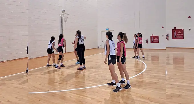 The Singapore national team at training. They will play five training matches in Fiji next week. Photo: Netball Singapore