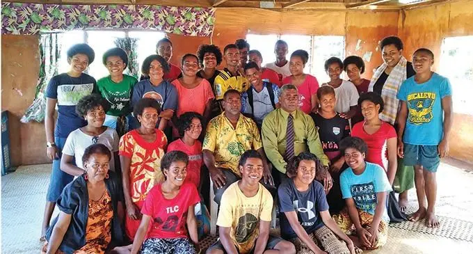 (Second from right-back row) Jiupili Ralulu along with parents and students of Namalata in Kubulau, Bua on October 18, 2021.