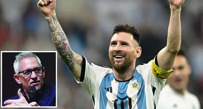 Lionel Messi. Nottom Inset: GARY LINEKER