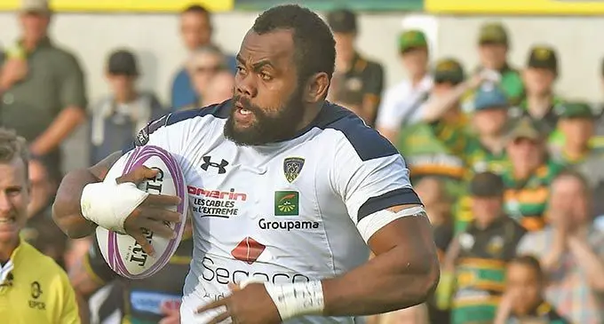 Flying Fijians and Clermont loose forward Peceli Yato on the run during the French Top 14 clash. Yato is currently injured and missed selection for the July Tests.