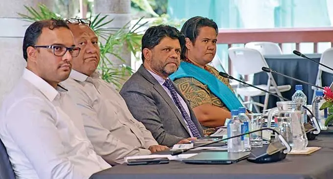 Attorney-General and Minister for Economy Aiyaz Sayed-Khaiyum ((third from left)at the Pacific Regional Debt Conference held at the Pacific Islands Forum Secretariat office on Wednesday. Photo: Fijian Government