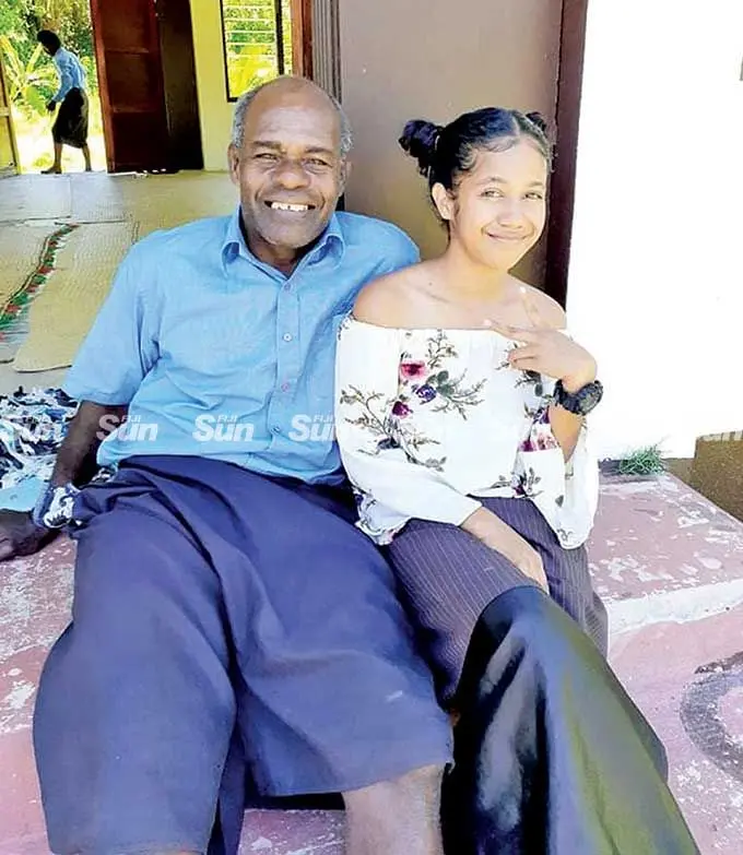 Adi Ravu (right) with her father Ratu Kavai Vula at Kiobo Village in Wainunu, Bua.  