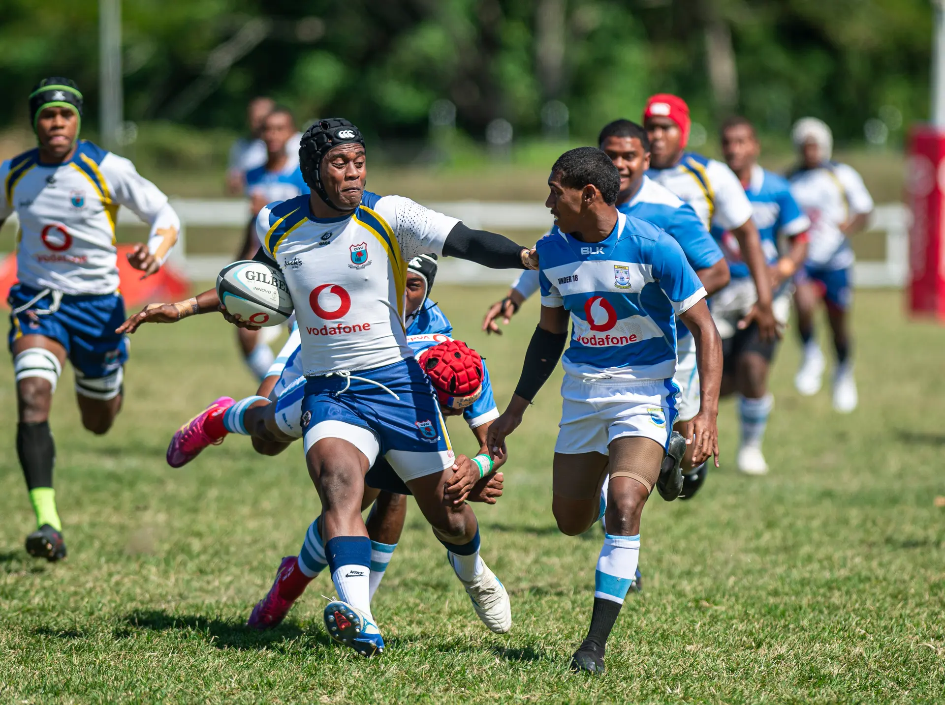 Action between Cuvu College and St John’s College during their Vodafone Deans elimination match at Lawaqa Park, Sigatoka on August 1, 2026. 