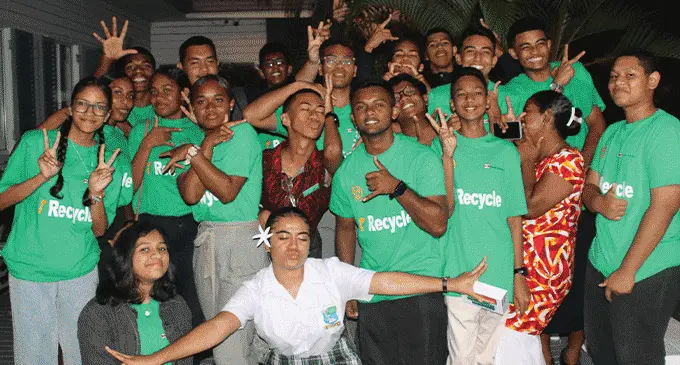 Recycling on the Go Ambassadors of Jai Narayan College. Photo: Pacific Recycling Foundation