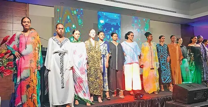 Models on stage at the 2022 Fiji Fashion Week.