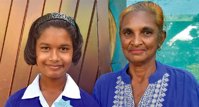 Shaiba Nuraiya Faradth and Samsun Nisha (grandmother), at Nadi Special School on April 12, 2019. Photo: Mereleki Nai