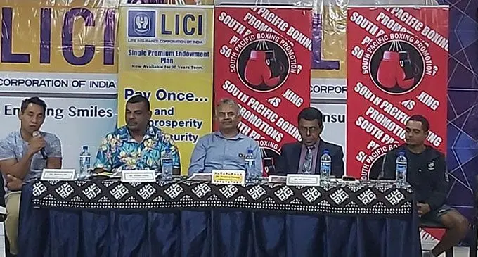  Life Insurance Corporation of India (LICI) senior executives and boxers during the official launch in Suva on June 27, 2024. Photo: SPBP 