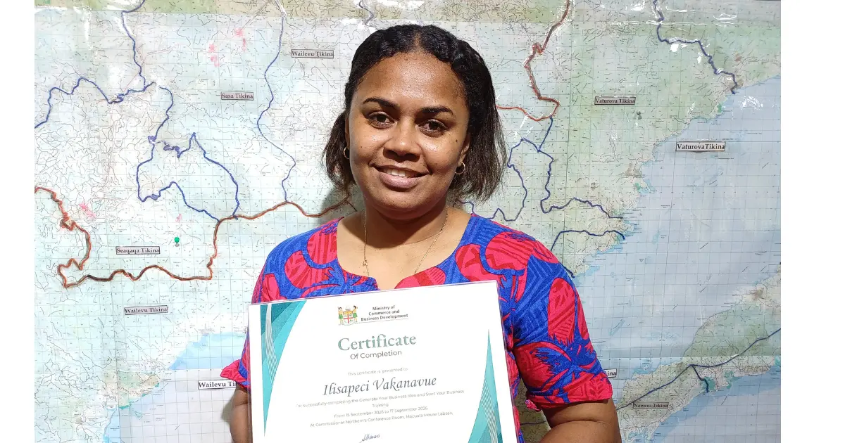 Ilisapeci Vakanavue with her certificate at Macuata house in Labasa on September 17, 2026. Photo: Shratika Naidu