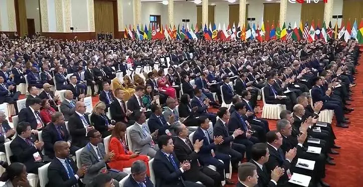 Various representatives of member countries during the opening of the third Belt and Road Forum for International Cooperation in Beijing, China on October 18, 2023. Photo: CCTV