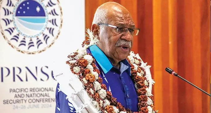 Prime Minister Sitiveni Rabuka at the Pacific Islands Forum Secretariat in Suva in Suva on June 24, 2024.Photo: Pacific Security College