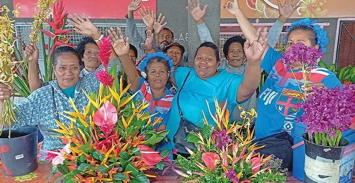 Flower vendors at the Suva Municipal Market on October 4, 2023. Photo: Ronald Kumar