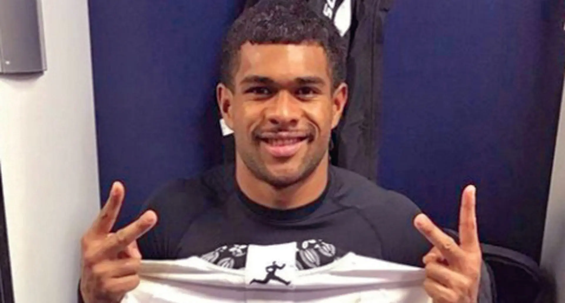 Fiji Airways Flying Fijian halfback Simione Kuruvoli shows his jersey after his debut game against Georgia at the Murrayfield Stadium in Scotland on December 6, 2020. Photo: Fiji Rugby