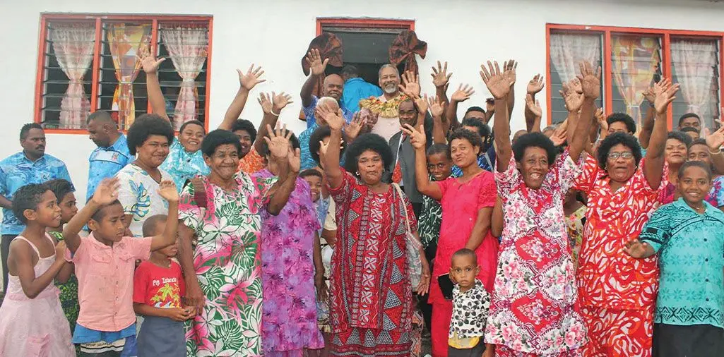 Nasawana villagers with Minister for Rural and Maritime Development Sakiasi Ditoka following the commissioning of the retrofitting project in Bua on May 16, 2024. Photo: Jone Salusalu 