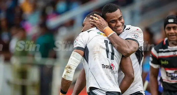 Nadroga players share the joy of winning. Photo: Leon Lord