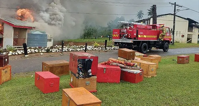 Two-storey hostel building engulfed in flamesat the Lodoni, Tailevu boarding school