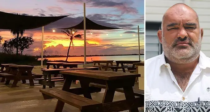 Sailor’s Beach at Wailoaloa, Nadi and Fiji Rugby Union‘s High Performance Unit manager, Simon Raiwalui.