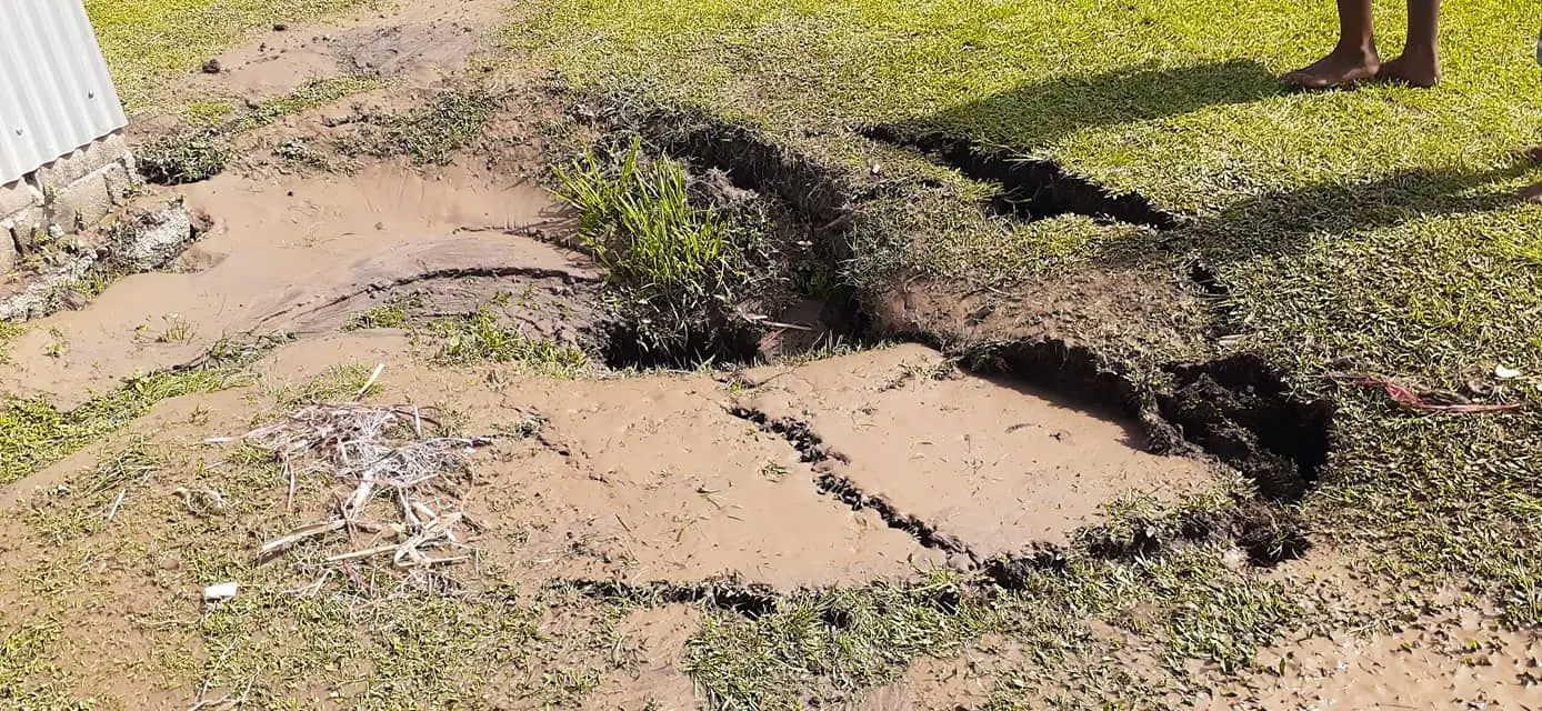 Damage to the ground in Kadavu as a result of the earthquake on October 20, 2019.
