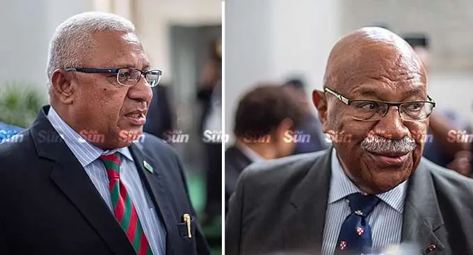 Voreqe Bainimarama and Prime Minister Sitiveni Rabuka. Photos: Leon Lord
