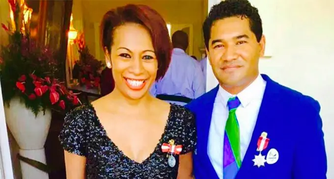 Legal consultant Ana Tuiketei with husband rugby referee, World Rugby Educator and Entrepreneur James Bolabiu.