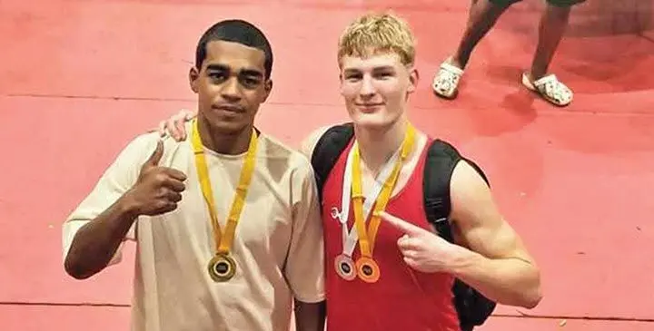 Joe Kolitapa (left) at the FMF Gymnasium on June 28, 2025.