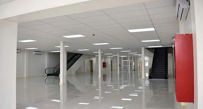 New escalators, aircon units installed.