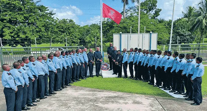 Fire Officers in the Northern Division commemorate International Firefighters Day 2023 on May 4. Photo: National Fire Authority