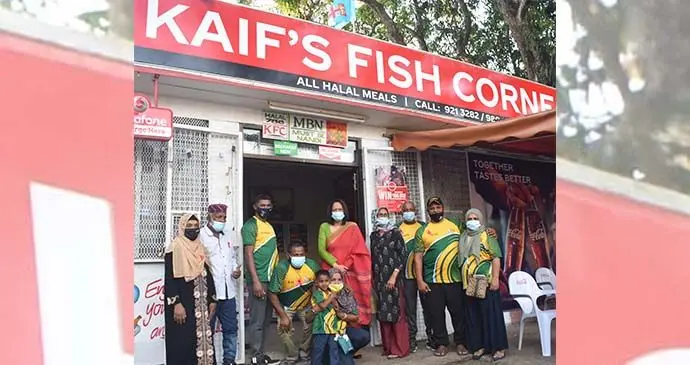 Minister for Women, Children and Poverty Alleviation Rosy Akbar (Seventh from left) at Kaif’s Fish Corner in Nadi on October 15, 2021.