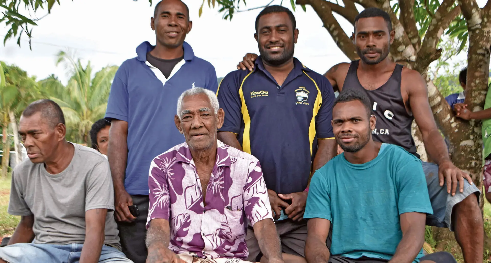 Meliki Radaiga (sitting/middle), with some villagers from Vunikakawa on March 1, 2018 who were part of the search team at  Delaikoro mountains.  Photo: Wati Talebula