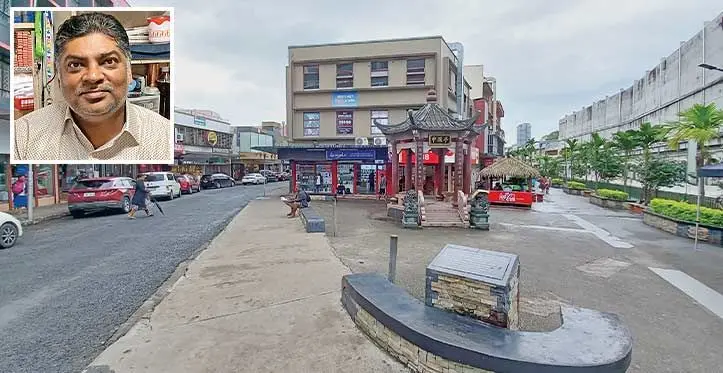Cumming Street and Terry Walk in Suva. Photo: Ronald Kumar/ Insert: Suva Retailers Association president Jitesh Patel. Photo: Jernese Macanawai