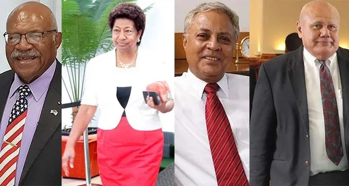 Sitiveni Rabuka, Ro Teimumu Kepa, Mahendra Chaudhry and SODELPA party leader Viliame Gavoka.