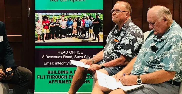 Mining and Quarrying Council chairman, Harvey Probert, with council member Robert Smith earlier this week in Suva. Photo: Frederica Elbourne