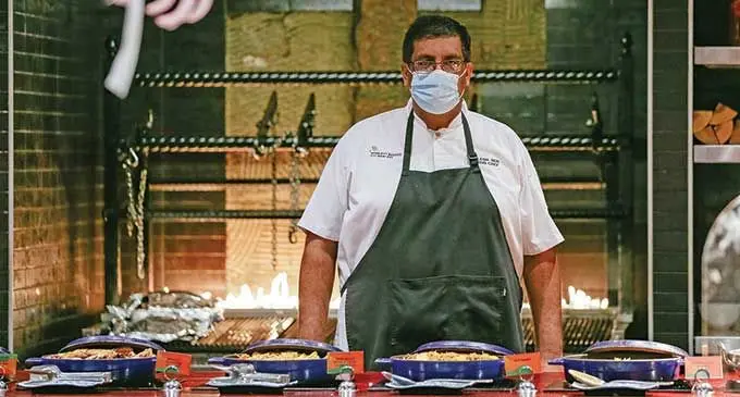 Fiji Marriott Resort Momi Bay sous chef, Nilesh Sen, was happy to share food preparation methods with guests during the Holi celebration, on March 19, 2022.