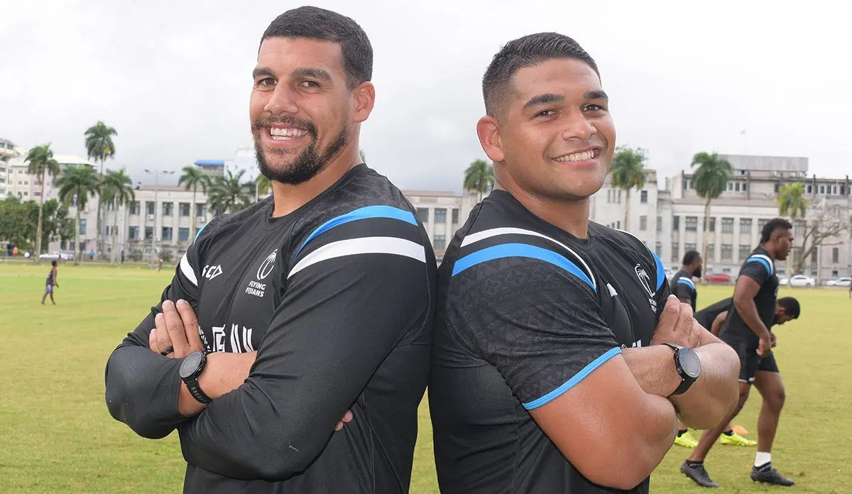 Matavesi brother's Josh Matavesi (left) and Samuel Matavesi are both named in the 31 member Fiji Airways Flying Fijians extended World Cup squad at Albert Park on August 16, 2019. Photo: Ronald Kumar.