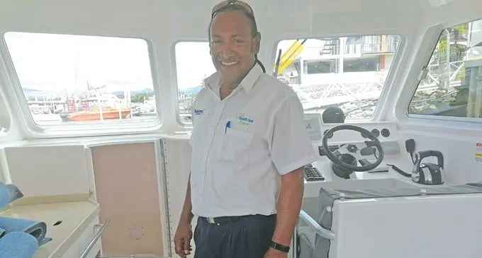 South Seas Cruises marine operations manager, Thomas Daniel Moceacagi on board Off The Hook at Port Denarau in Nadi on April 30, 2018. Photo: Arieta Vakasukawaqa
