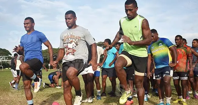 Yasawa Marlins players during training at the Nadovu Park, Lautoka. Photo: Waisea Nasokia