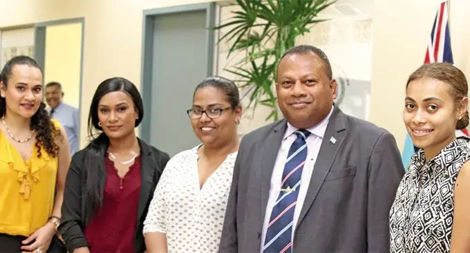 Minister for Defence, National Security and Foreign Affairs, Inia Seruiratu while meeting with Fijian students who recently graduated as doctors from Tbilisi State Medical University in Georgia. Photo: Ministry of Foreign Affairs.