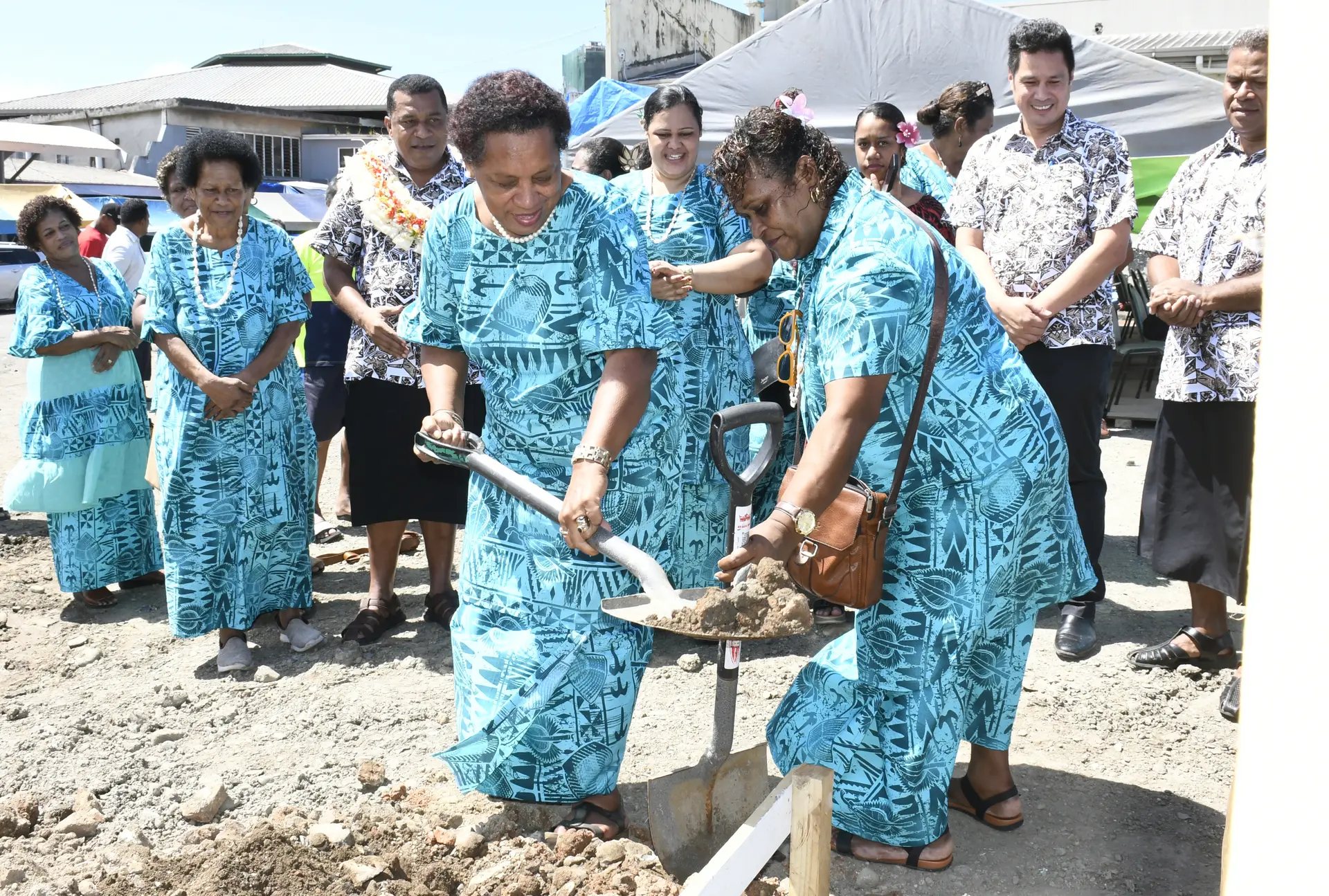 ooperative members during the groundbreaking ceremony for the Suva Market Inspiring Women Cooperative Limited restaurant and bakery on April 9, 2026.