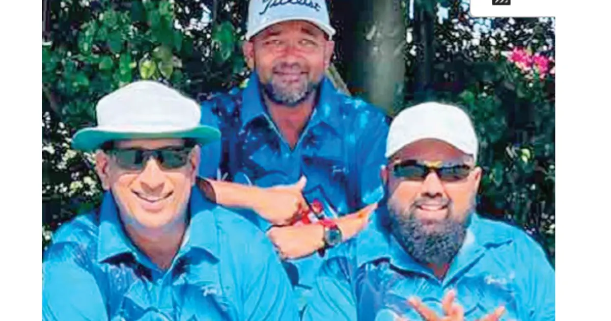 Golf Sponsors of the Trips Bowls at the Lautoka Bowling Club- (Back) Sanjay Krishna, (Front) Raymond Singh and Reginal Ram. 