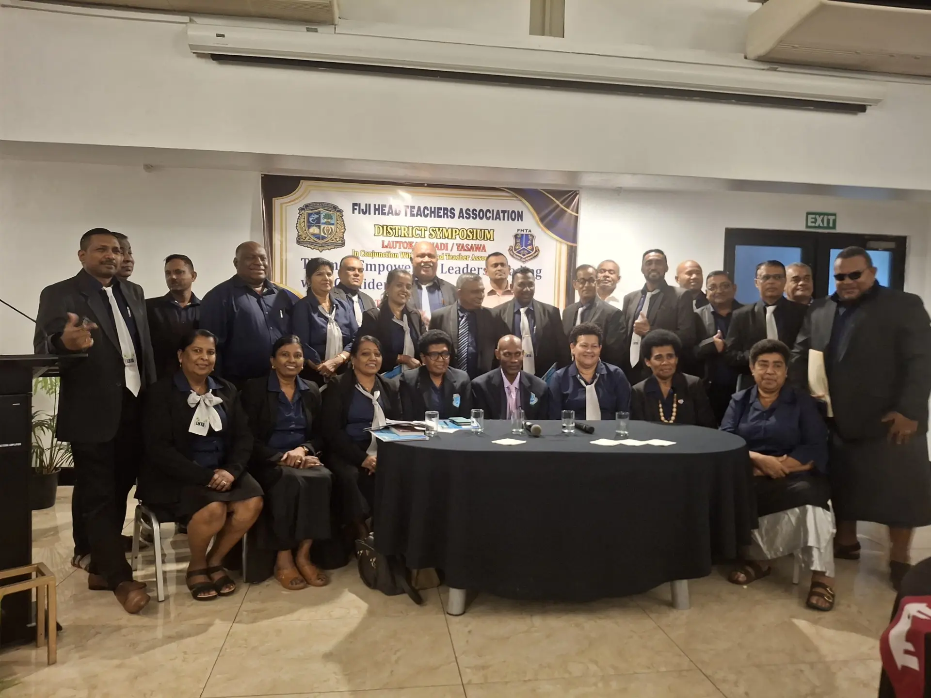 FHTA president Johnson Rura with school heads at Tanoa Waterfront Hotel in Lautoka.
