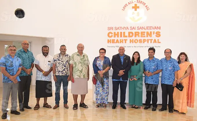 From left- Ministry of Health acting PS, Dr. James Fong, RFMF Commander Viliame Naupoto, Minister of Trade Faiyaz Koya, Speaker of Parliament Ratu Epeli Nailatikau, Marry Bainimarama, Prime Minister Voreqe Bainimarama, Dr. Krupali Tappoo, Summet Tappoo, Mahendra Tappoo and Maya Tappoo during the Sai Sanjeevani medical centre 4th year anniversary on September 19, 2020. Photo: Ronald Kumar.