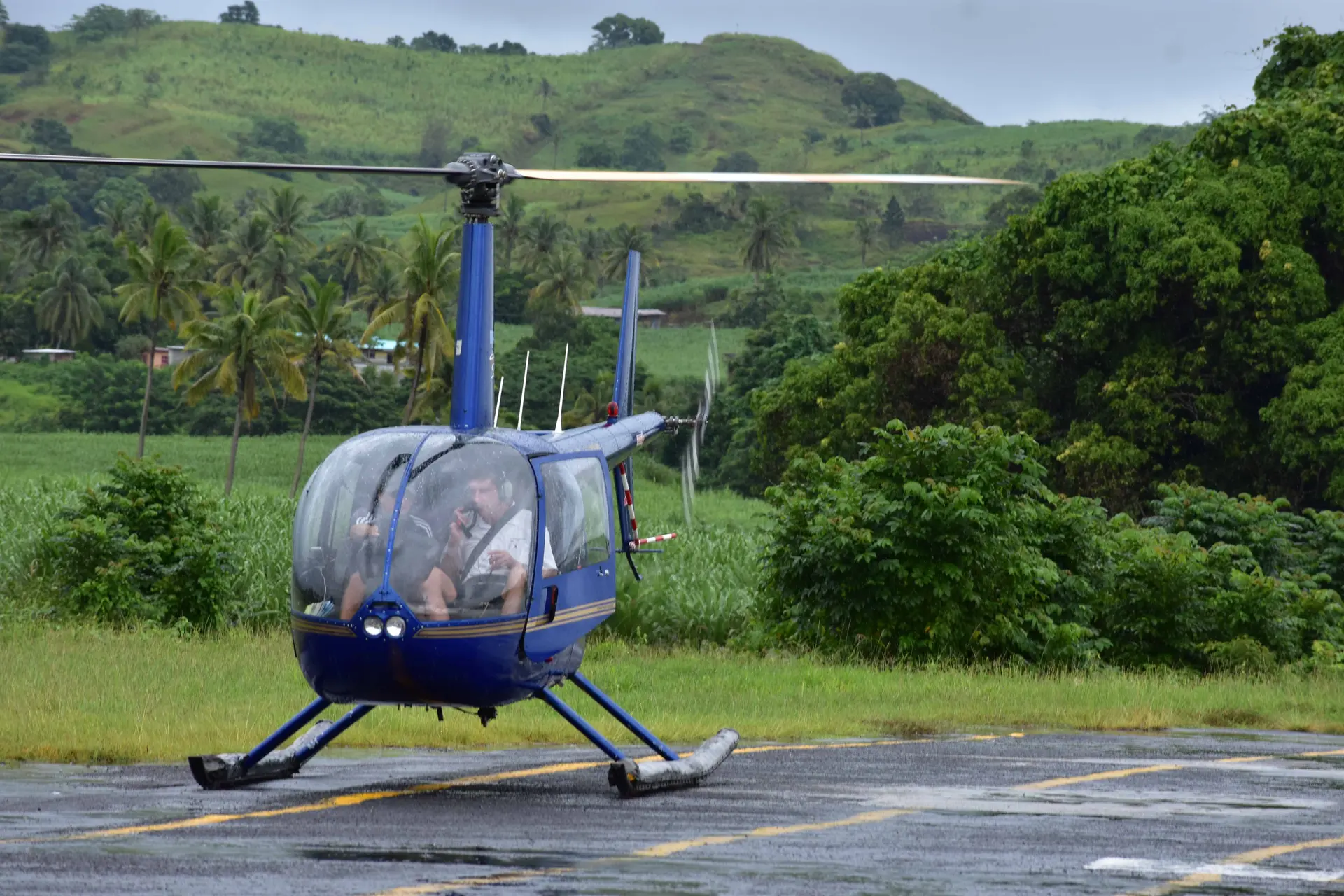 The helicopter ready to continue their search at Waiqele Airport, Labasa on February 27, 2018. Photo: WATI TALEBULA