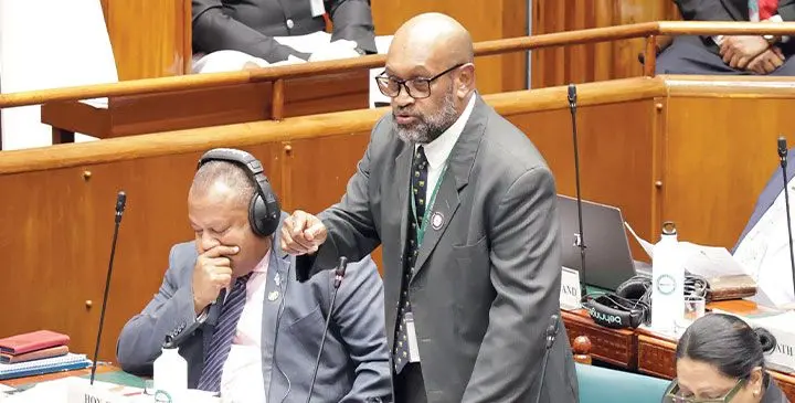 Opposition Member of Parliament Jone Usamate on April 28, 2025. Photo: Parliament of Fiji