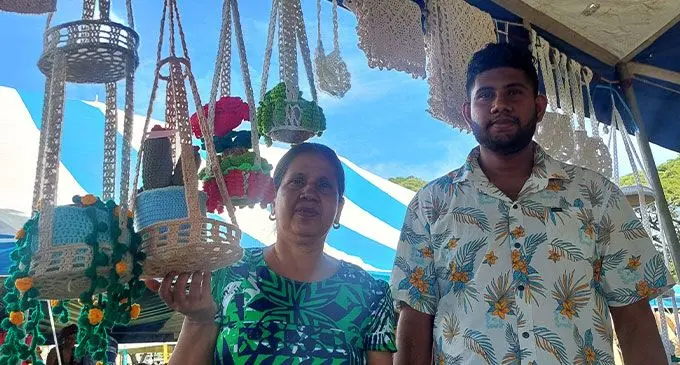 Rohini Lata’s crotchet pieces on display at the Western Division Women’s Expo at Shirley Park in Lautoka on May 3, 2023. Photo: Salote Qalubau
