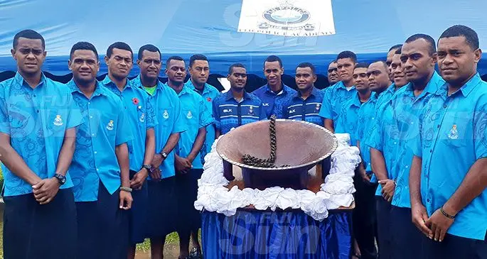 The Police team with the prestigious Ratu Sukuna Bowl during the launch at the Nasova Police Academy ground, Suva on October 25,2019. Photo: Simione Haravanua