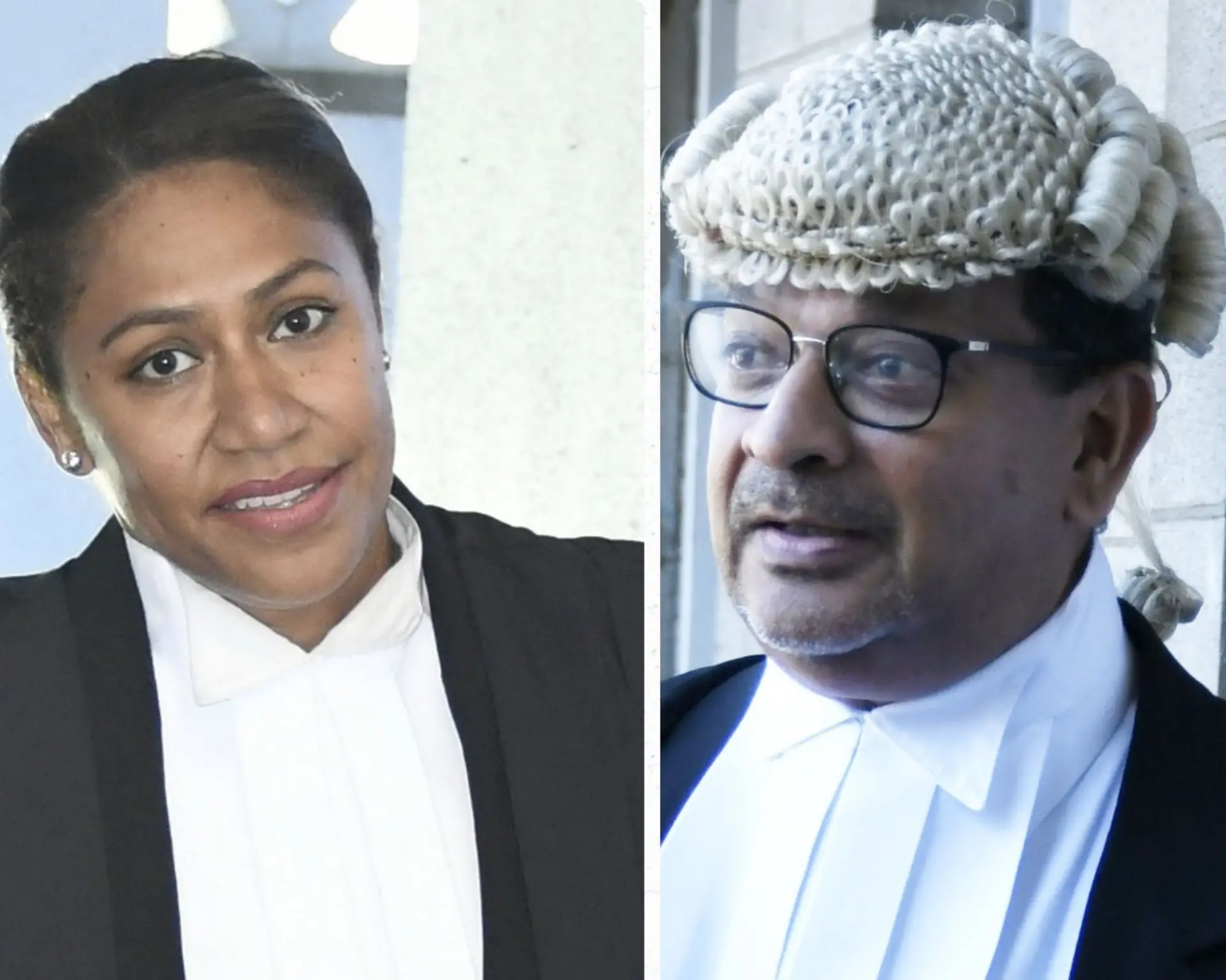 Assistant Director of Public Prosecutions Laisani Tabuakuro and defence lawyer Devanesh Sharma.