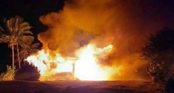 The three-bedroom concrete home on fire in Wairuku, Rakiraki.