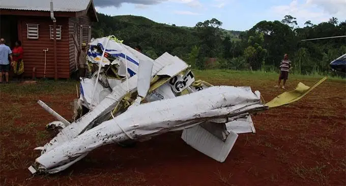 Cessna 172  wreckage recovered from Delaikoro Ridge crash site. PHOTO: DEPTFO