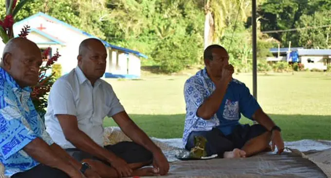 Seated far right, Opposition  MP Ro Filipe Tuisawau.